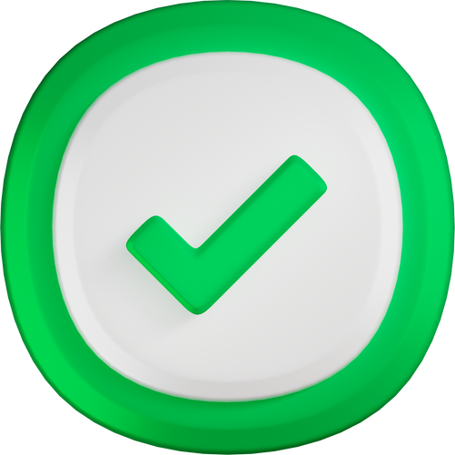Green check icon 3d element Illustration